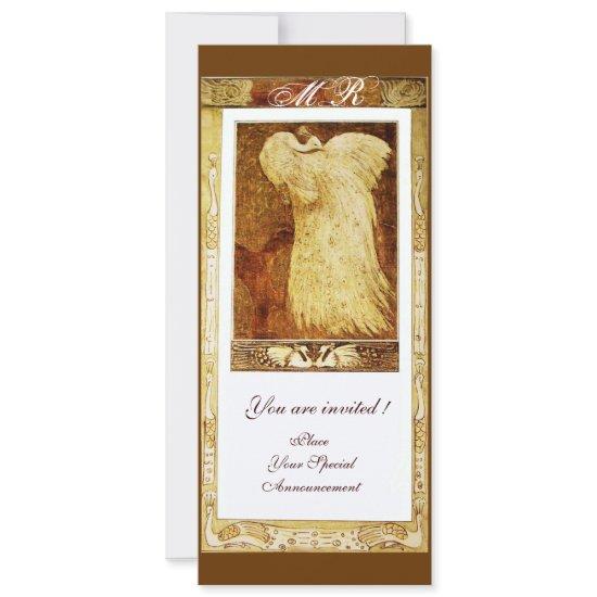 WEDDING LOVE PEACOCK MONOGRAM ,Sepia Brown White