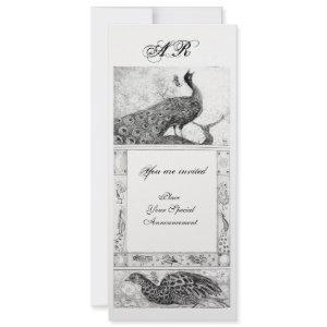 WEDDING LOVE PEACOCKS MONOGRAM black white ice