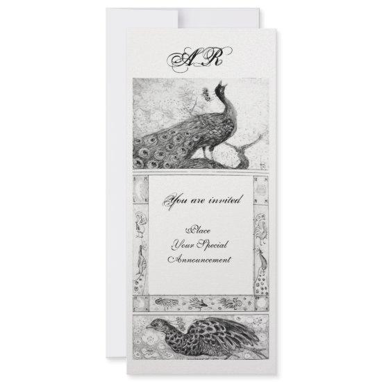 WEDDING LOVE PEACOCKS MONOGRAM black white ice