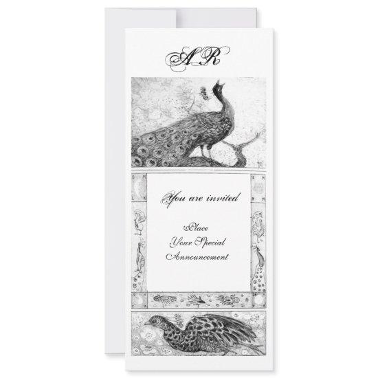 WEDDING LOVE PEACOCKS MONOGRAM black white