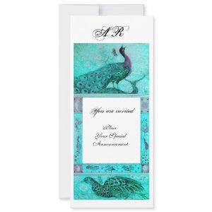 WEDDING LOVE PEACOCKS MONOGRAM  blue white