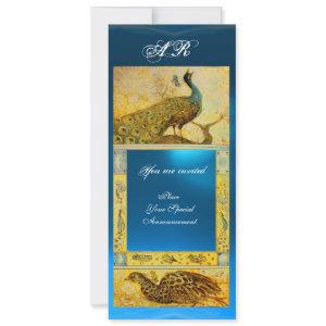 WEDDING LOVE PEACOCKS MONOGRAM brown blue yellow