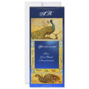 WEDDING LOVE PEACOCKS MONOGRAM brown blue yellow