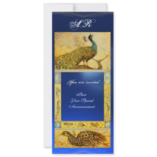 WEDDING LOVE PEACOCKS MONOGRAM brown blue yellow