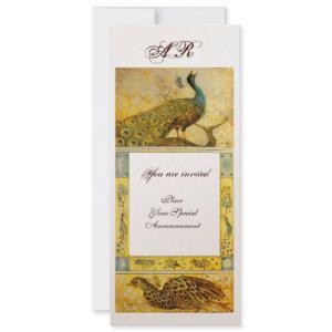 WEDDING LOVE PEACOCKS MONOGRAM ,brown gold yellow