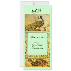 WEDDING LOVE PEACOCKS MONOGRAM ,brown green yellow