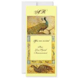 WEDDING LOVE PEACOCKS MONOGRAM ,brown green yellow