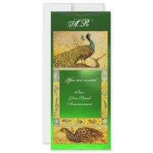 WEDDING LOVE PEACOCKS MONOGRAM ,brown green yellow