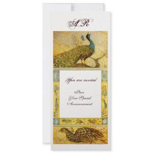 WEDDING LOVE PEACOCKS MONOGRAM brown ice yellow