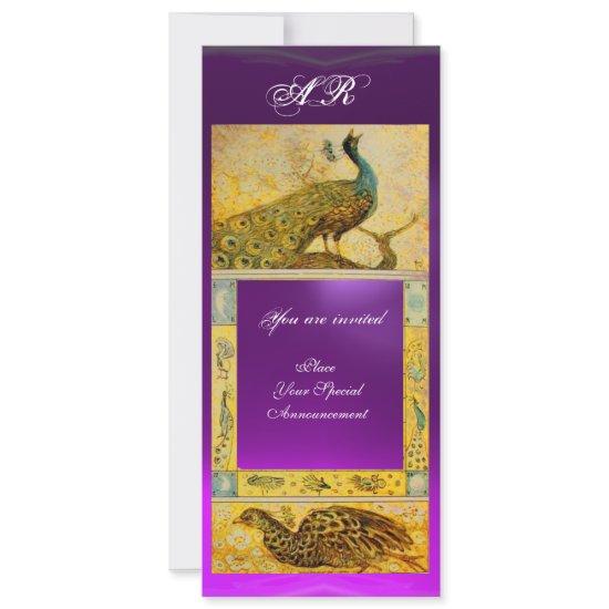 WEDDING LOVE PEACOCKS MONOGRAM brown purple yellow