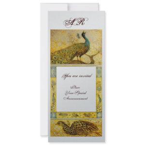 WEDDING LOVE PEACOCKS MONOGRAM brown silver yellow