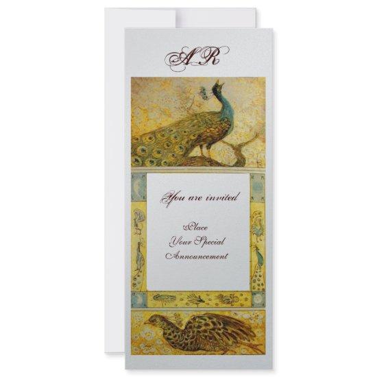 WEDDING LOVE PEACOCKS MONOGRAM brown silver yellow