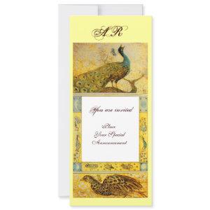 WEDDING LOVE PEACOCKS MONOGRAM ,brown white yellow