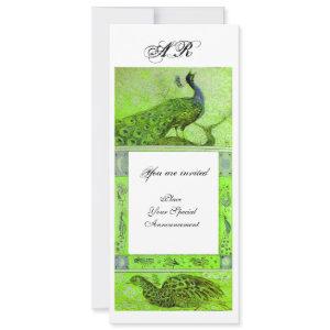 WEDDING LOVE PEACOCKS MONOGRAM  green white