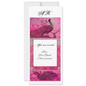 WEDDING LOVE PEACOCKS MONOGRAM pink fuchsia white