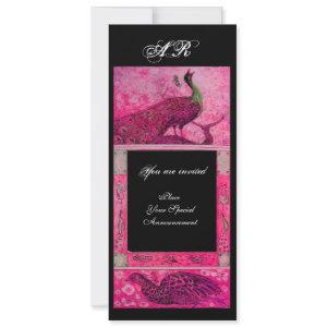 WEDDING LOVE PEACOCKS MONOGRAM pink fuchsiablack