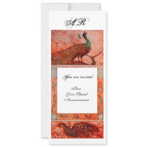 WEDDING LOVE PEACOCKS MONOGRAM  red orange white