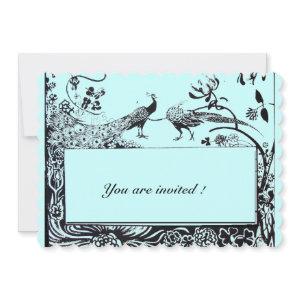 WEDDONG LOVE PEACOCKS Black Teal Blue