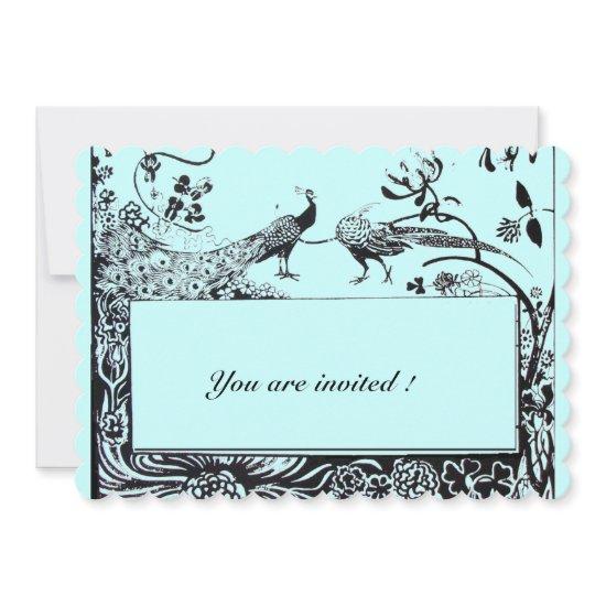 WEDDONG LOVE PEACOCKS Black Teal Blue