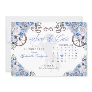 Western Blue Charro Quinceañera Save The Date