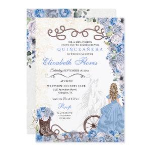 Western Blue Princess Floral Charra Quinceañera