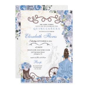 Western Blue Princess Floral Charra Quinceañera
