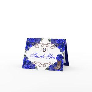 Western Blue Roses Charra Quinceanera Thank You