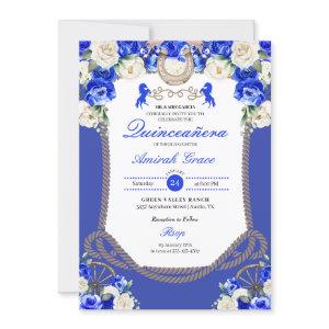 Western Blue Roses Charro Cowgirl Quinceañera