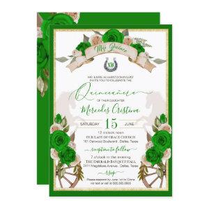 Western Charro Apple Green Roses Quinceanera