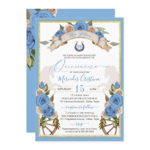 Western Charro Light Blue Horses Quinceanera