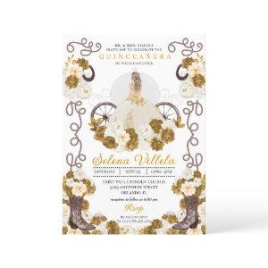 Western Charro Princess Ivory & Gold Quinceañera
