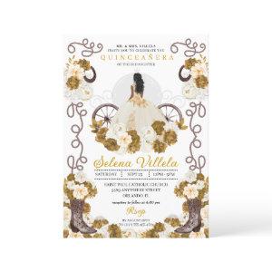 Western Charro Princess Ivory & Gold Quinceañera