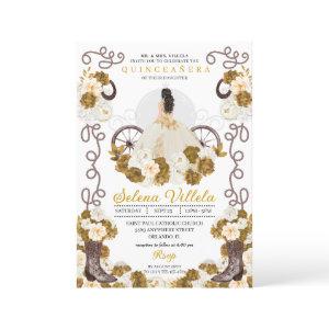 Western Charro Princess Ivory & Gold Quinceañera