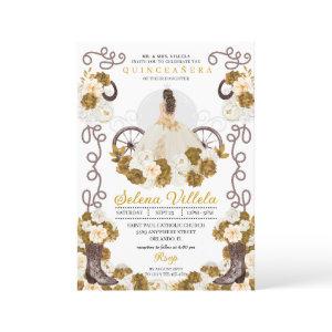 Western Charro Princess Ivory & Gold Quinceañera