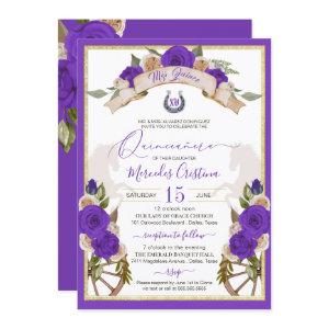 Western Charro Purple Roses Horses Quinceanera