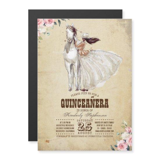 Western Country 15th Birthday Quinceañera Magnetic