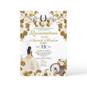 Western Gold Ivory Charro Cowgirl Quinceañera