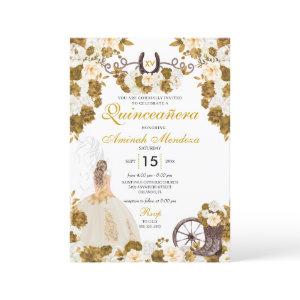 Western Gold Ivory Charro Cowgirl Quinceañera