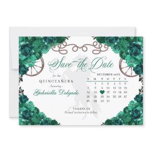 Western Green Charro Quinceañera Save The Date