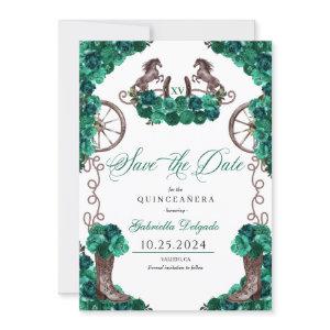 Western Green Charro Save The Date Quinceañera
