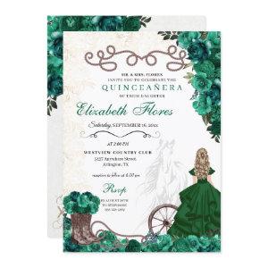 Western Green Princess Floral Charra Quinceañera