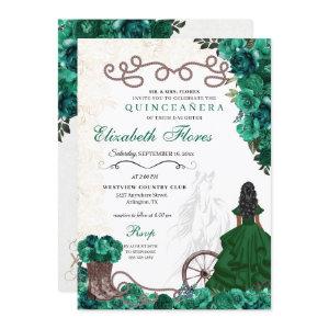 Western Green Princess Floral Charra Quinceañera