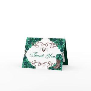Western Green Roses Charra Quinceanera Thank You
