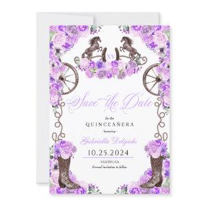 Western Lilac Charro Save The Date Quinceañera