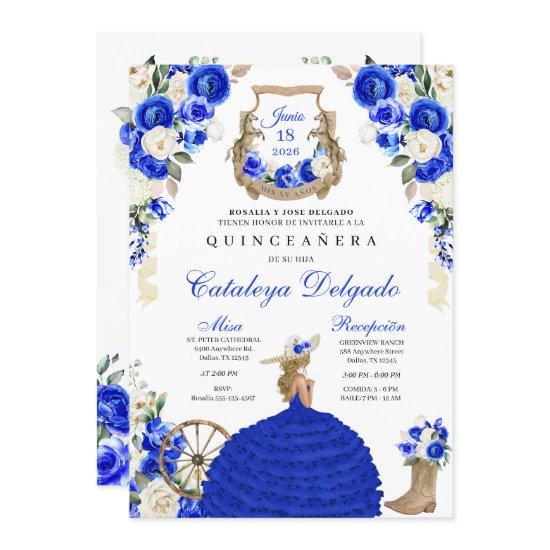 Western Mariachi Blue Roses Charro Quinceañera