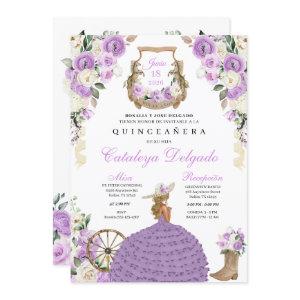 Western Mariachi Purple Roses Charro Quinceañera
