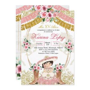 Western Mexican Pink Boot Charra Mis Quince
