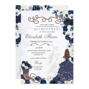 Western Navy Blue Princess Charra Quinceañera