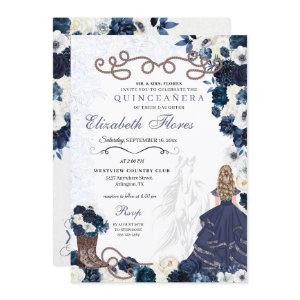 Western Navy Blue Princess Charra Quinceañera