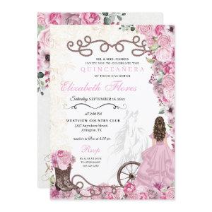 Western Pink Princess Floral Charra Quinceañera